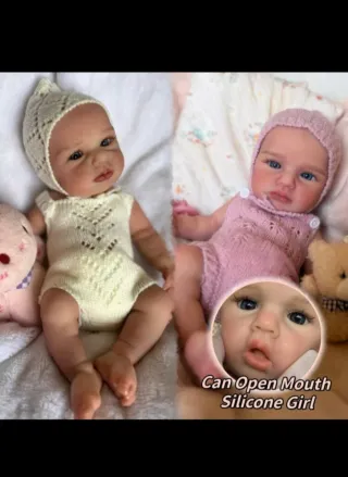 Muñeca Reborn Niña Silicona Boca Abierta