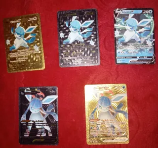 5 Cartas Pokémon Glaceon V y VMAX