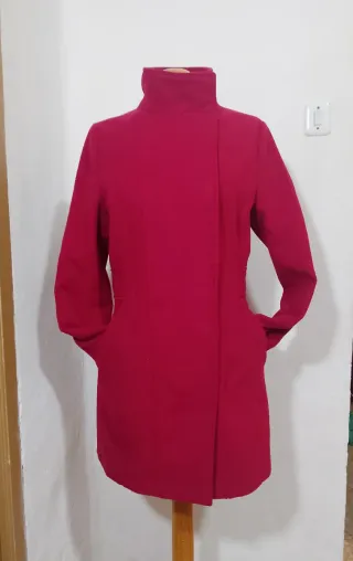 Abrigo paño rojo mujer XS