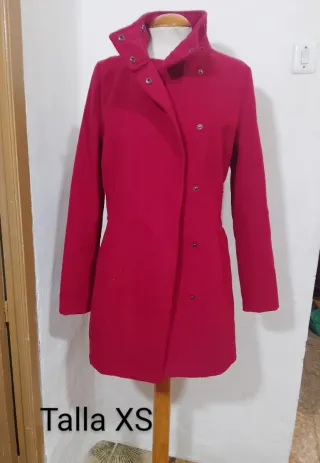 Abrigo paño rojo mujer XS