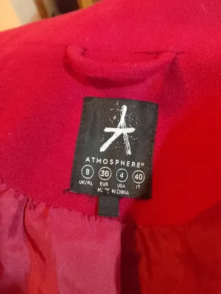Abrigo paño rojo mujer XS