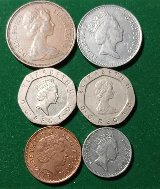 6 Monedas Inglaterra Isabel II