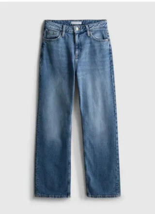 Pantalón recto mujer azul