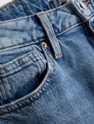 Pantalón recto mujer azul