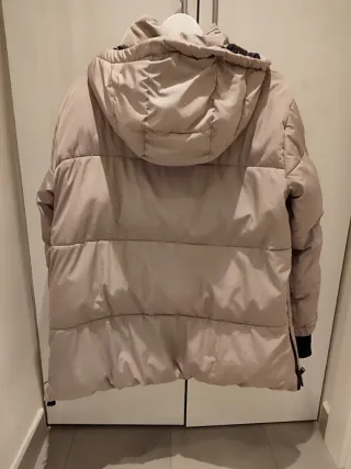 Abrigo acolchado 3/4 mujer beige