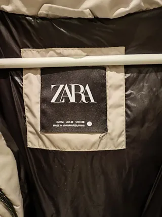 Abrigo acolchado 3/4 mujer beige