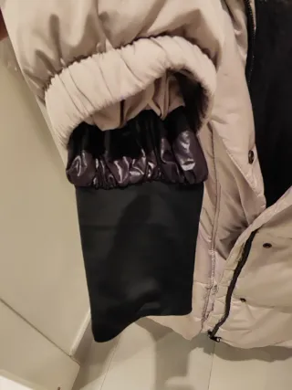 Abrigo acolchado 3/4 mujer beige