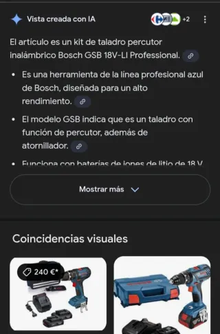 Taladro Bosch Professional + Cargador + 2 Baterías
