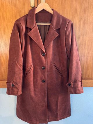 Abrigo Trench Vintage Marrón Mujer