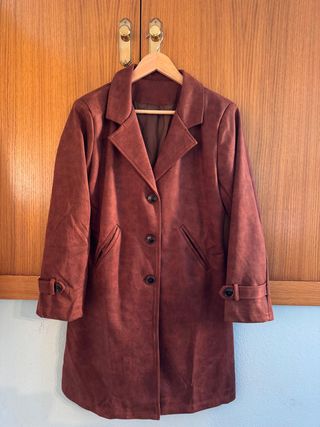 Abrigo Trench Vintage Marrón Mujer