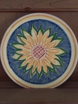 Piatto ceramica siciliana girasole