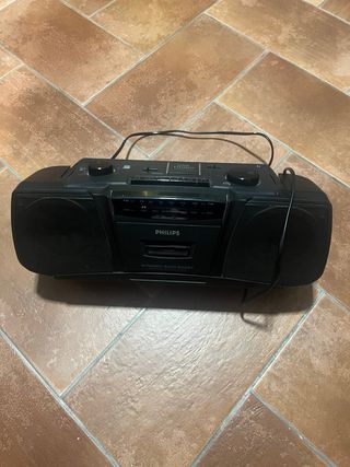 Radio Philips Negra Boombox Cassette CD