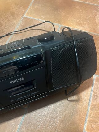 Radio Philips Negra Boombox Cassette CD
