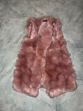 Gilet in pelliccia rosa