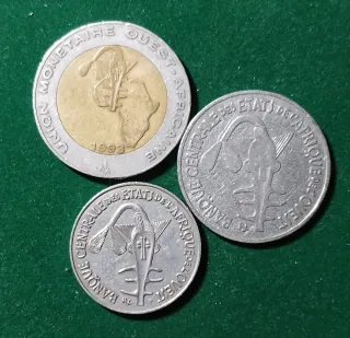 3 Monedas Unión Monetaria África Occidental