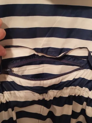 Cortavientos impermeable de  Rayas Azul