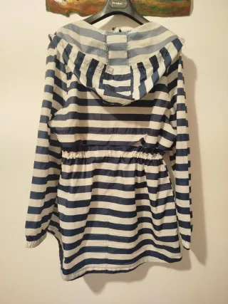 Cortavientos impermeable de  Rayas Azul