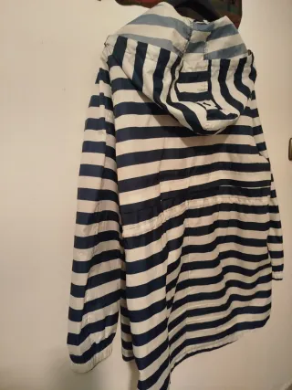 Cortavientos impermeable de  Rayas Azul