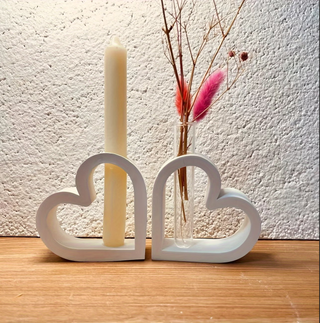 Vasi cuore bianco in cemento