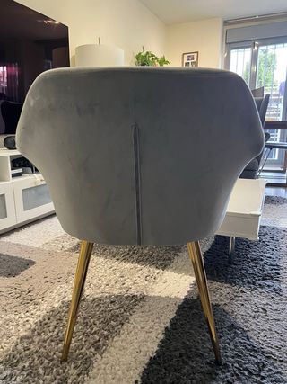 Sillón butaca terciopelo patas doradas
