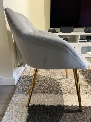 Sillón butaca terciopelo patas doradas