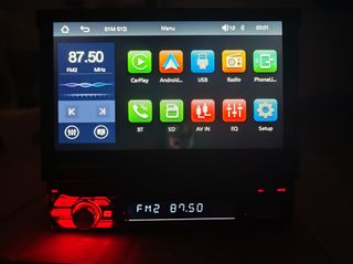 RADIO 1DIN NUEVA PANTALLA 7 ABATIBLE CARPLAY