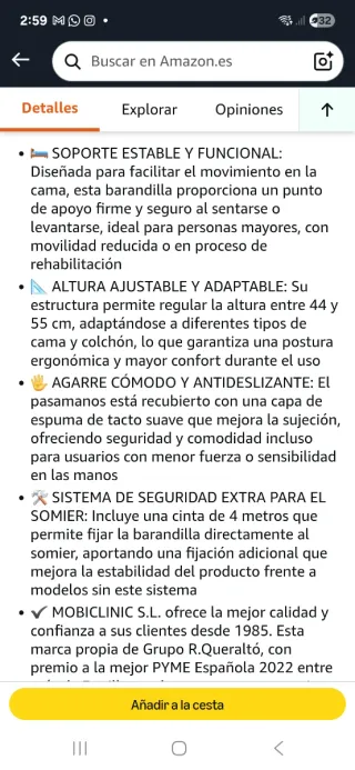 Barandilla Cama Adulto Mobiclinic