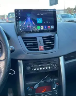 Rádio Peugeot 207 Android 14 com Carplay sem fios.
