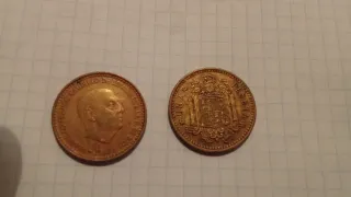 2 Monedas 1 Peseta 1966 Estrella 68 y 74