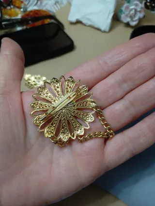 Spilla vintage fiore dorato