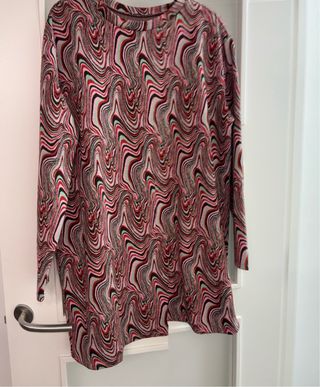 Vestido Zara Manga Larga Estampado Talla XL
