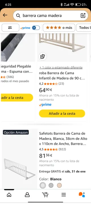 Quitamiedos de madera para cama