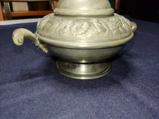 Zuccheriera peltro 95% lavorata a mano Vintage