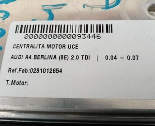 Centralita motor uce audi 0281012654 a4 2.0 93446