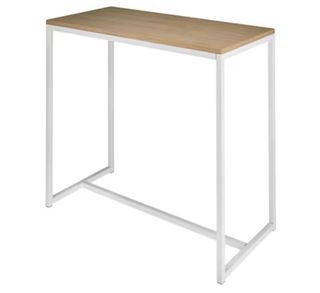 Mesa alta metal blanco y madera