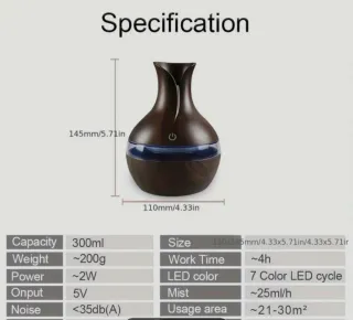 Humidificador Difusor Aceites Esenciales