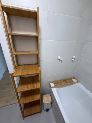 Muebles de baño bambú + lavabo colgante