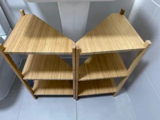 Muebles de baño bambú + lavabo colgante