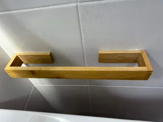 Muebles de baño bambú + lavabo colgante