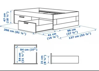 Cama BRIMNES 90 cm con somier LÖNSET.