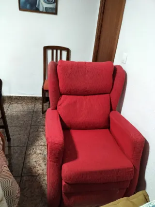 Sillón butaca rojo reclinable son dos