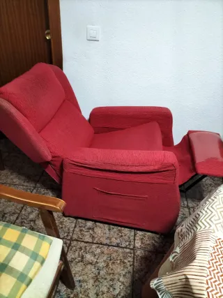 Sillón butaca rojo reclinable son dos