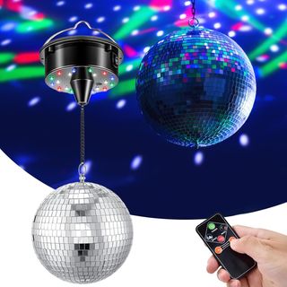 TechVizrs bola discoteca 15cm motor mando 4 modos