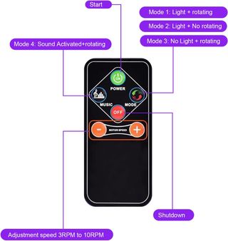 TechVizrs bola discoteca 15cm motor mando 4 modos