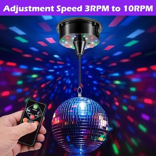 TechVizrs bola discoteca 15cm motor mando 4 modos