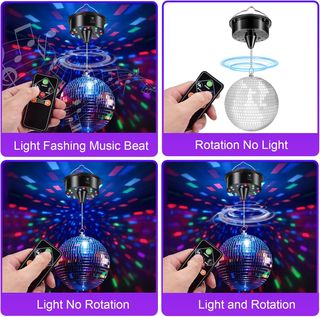 TechVizrs bola discoteca 15cm motor mando 4 modos