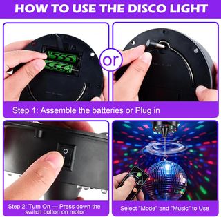 TechVizrs bola discoteca 15cm motor mando 4 modos