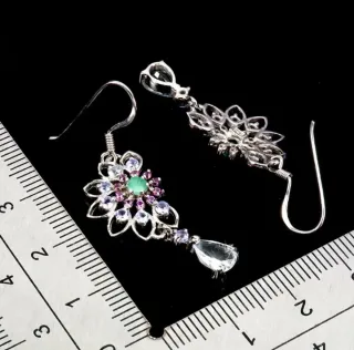 Orecchini Argento con Pietre Colorate Naturali