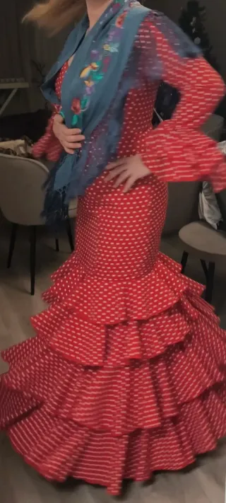 Traje de Flamenca Rojo Lunares Traje de gitana
