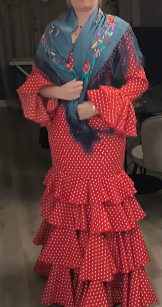 Traje de Flamenca Rojo Lunares Traje de gitana